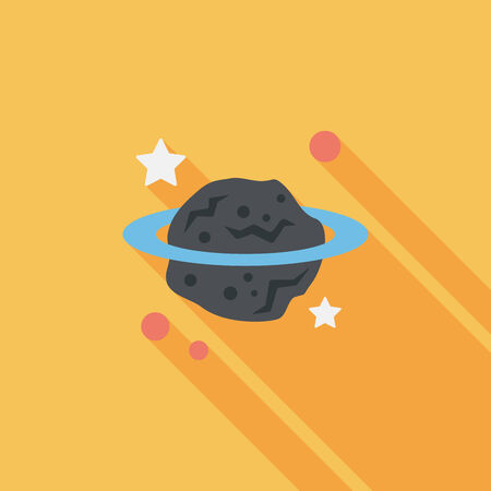 Space planet flat icon with long shadow,eps10のイラスト素材