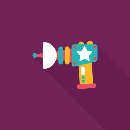 Space gun flat icon with long shadow,eps10のイラスト素材