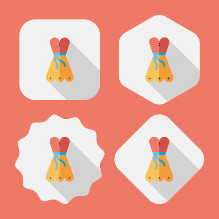 woman dress flat icon with long shadowのイラスト素材
