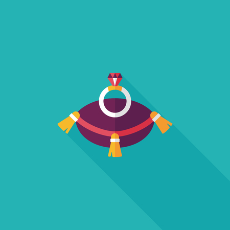 Propose diamond ring flat icon with long shadow,eps10のイラスト素材