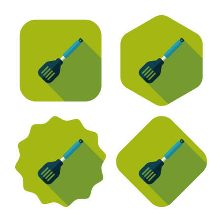 kitchenware spatula flat icon with long shadow,eps10のイラスト素材