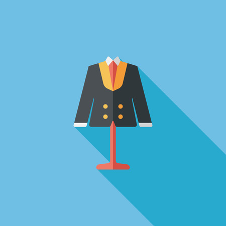 wedding groom suit flat icon with long shadowのイラスト素材
