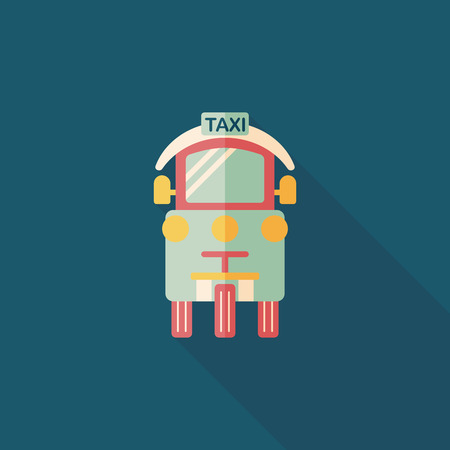 Transportation taxi flat icon with long shadow,eps10のイラスト素材