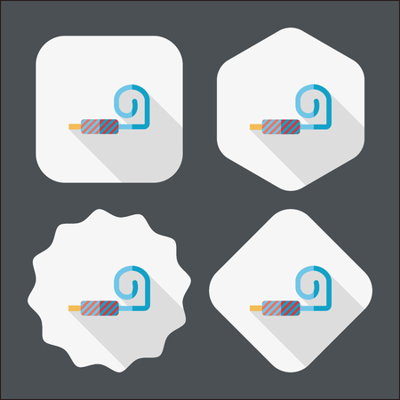 party horn flat icon with long shadow,eps10のイラスト素材