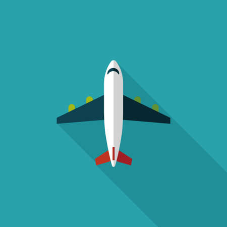 Transportation airplane flat icon with long shadow,eps10のイラスト素材
