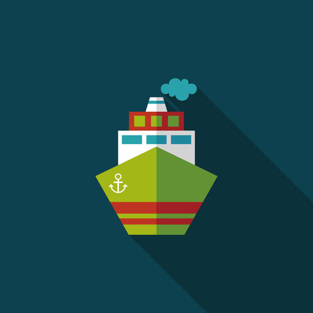 Transportation ship flat icon with long shadow,eps10のイラスト素材
