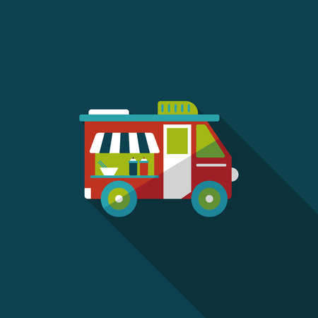Transportation vendor carts flat icon with long shadow,eps10のイラスト素材