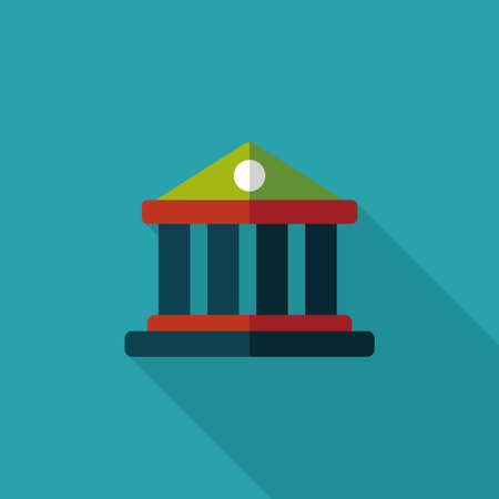 Building flat icon with long shadow,eps10のイラスト素材