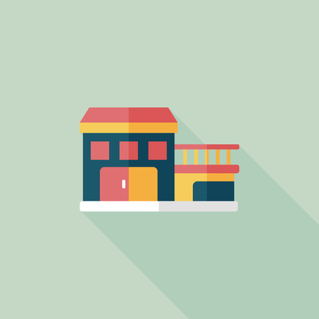 Building flat icon with long shadow,eps10のイラスト素材
