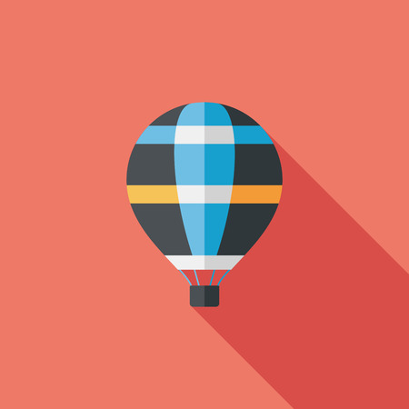 Transportation hot air ballon flat icon with long shadow,eps10のイラスト素材