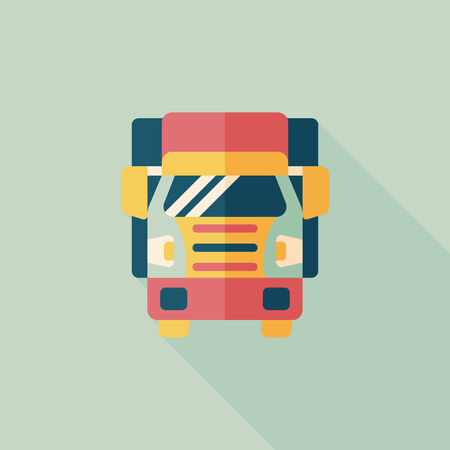 Transportation truck flat icon with long shadow,eps10のイラスト素材