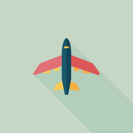 Transportation airplane flat icon with long shadow,eps10のイラスト素材
