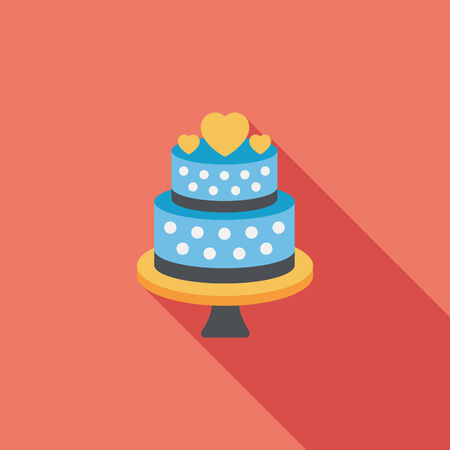 wedding cake flat icon with long shadow,eps10のイラスト素材