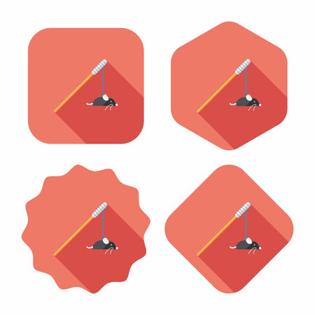 Pet cat toy flat icon with long shadow,eps10のイラスト素材