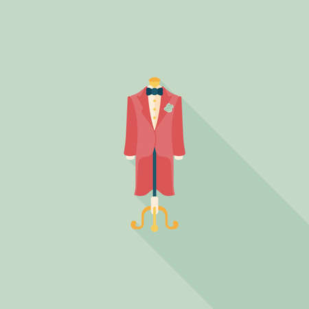 wedding groom suit flat icon with long shadow.のイラスト素材
