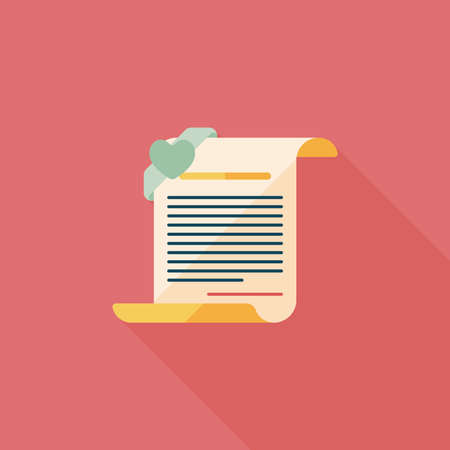 marriage document flat icon with long shadow.のイラスト素材