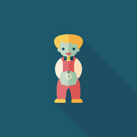 wedding groom flat icon with long shadow.のイラスト素材