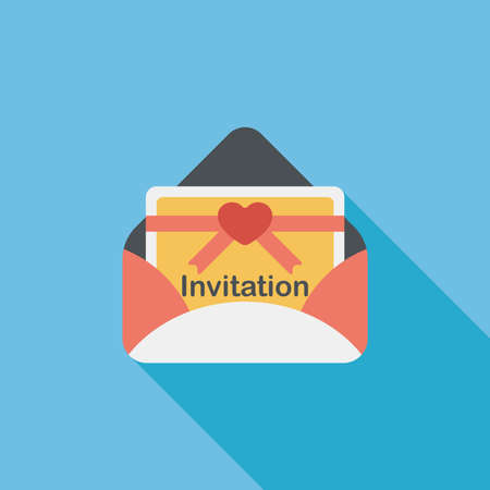 wedding invitation flat icon with long shadow.のイラスト素材