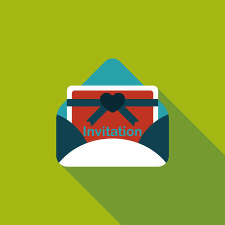 wedding invitation flat icon with long shadow,eps10のイラスト素材