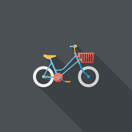 Transportation bicycle flat icon with long shadow.のイラスト素材