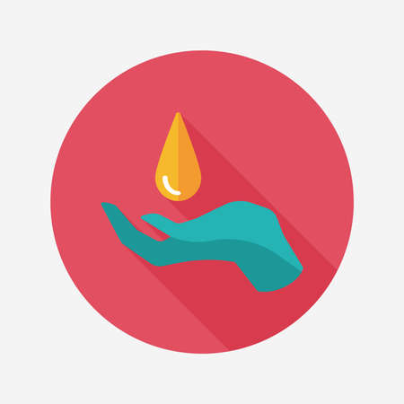 Environmental protection concept flat icon with long shadow,eps10; Conserve water, protect the environment.のイラスト素材