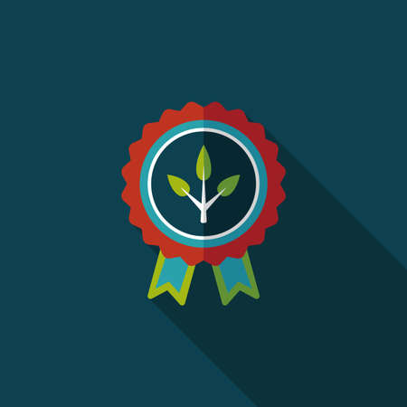 Environmental protection concept flat icon with long shadow,eps10; Environmental Awardのイラスト素材
