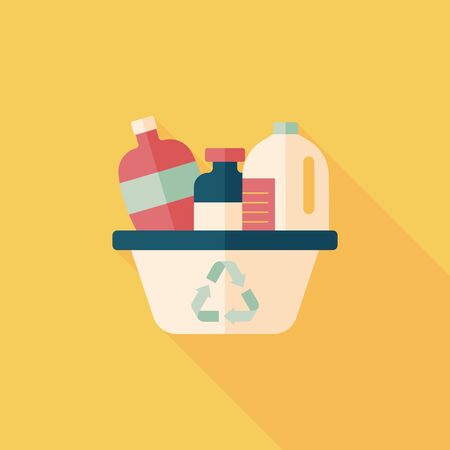 Environmental protection concept flat icon with long shadow,eps10; No chemical additives cleaners.のイラスト素材