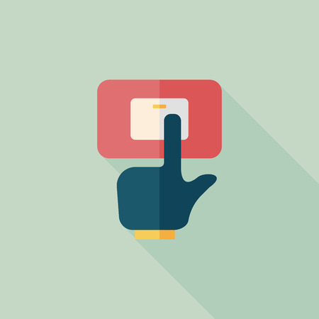 Environmental protection concept flat icon with long shadow,eps10; Saving energy, turning off lightsのイラスト素材