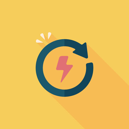 Environmental protection concept flat icon with long shadow,eps10; Renewable energy; Recycled energyのイラスト素材