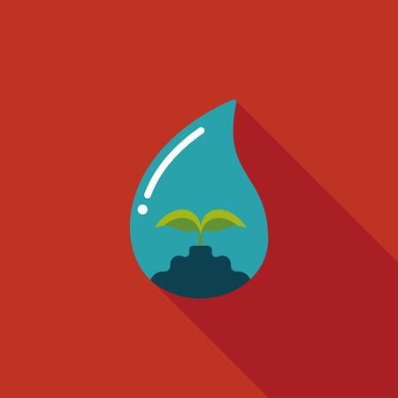 Environmental protection concept flat icon with long shadow,eps10; Conserve water, protect the environment.のイラスト素材