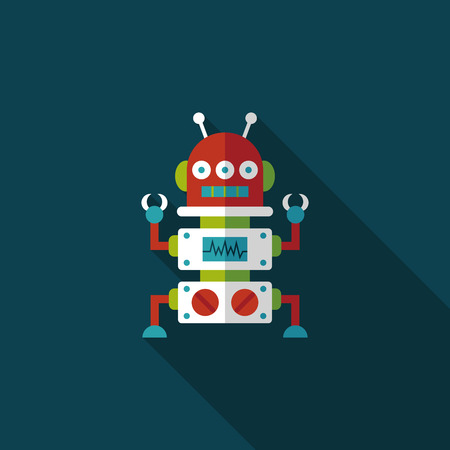 robot concept flat icon with long shadow,eps10のイラスト素材