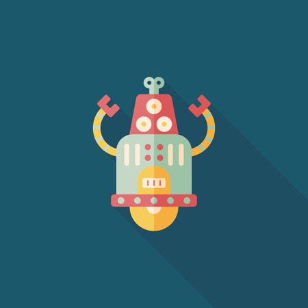 robot concept flat icon with long shadow,eps10のイラスト素材