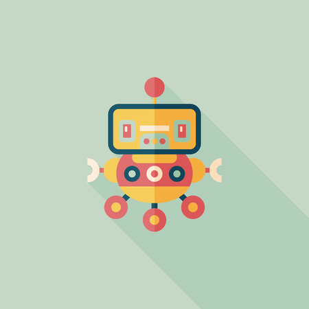 robot concept flat icon with long shadow,eps10のイラスト素材