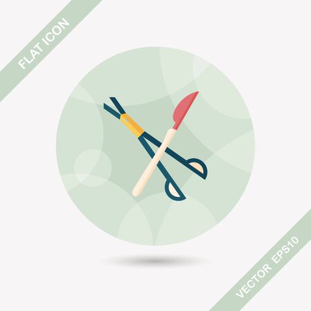 Surgical Instrument flat icon with long shadowのイラスト素材