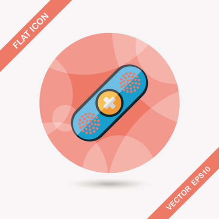 medical bandage flat icon with long shadowのイラスト素材