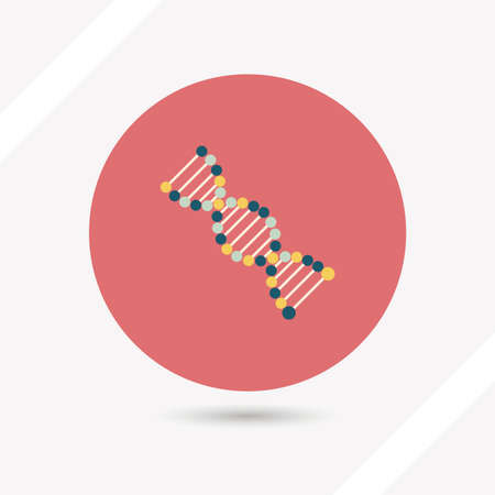 DNA flat icon with long shadowのイラスト素材