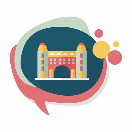 Building flat icon with long shadowのイラスト素材