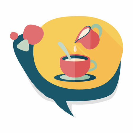 Coffee cup flat icon with long shadow tea cup Coffee cup flat icon with long shadow tea cup