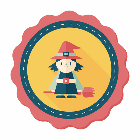 witch flat icon with long shadow,eps10のイラスト素材