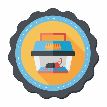 Pet beetle flat icon with long shadowのイラスト素材