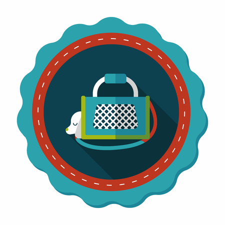 Pet dog travel cage flat icon with long shadow,eps10のイラスト素材