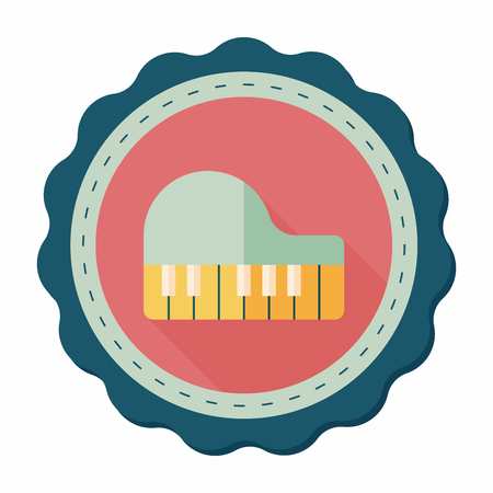 piano flat icon with long shadow,eps10のイラスト素材
