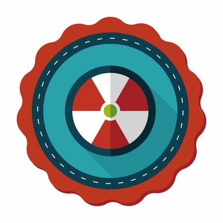 Radiation flat icon with long shadow,eps10のイラスト素材