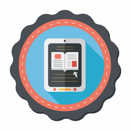 e-learning flat icon with long shadow,eps10のイラスト素材