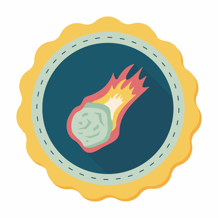 Space Meteorite flat icon with long shadow,eps10のイラスト素材