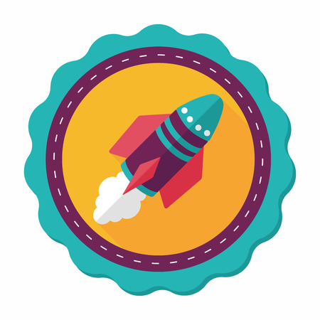 Spaceship flat icon with long shadow,eps10のイラスト素材