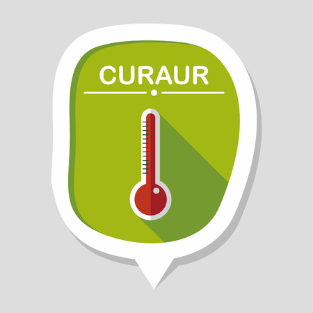thermometer flat icon with long shadow,eps10のイラスト素材