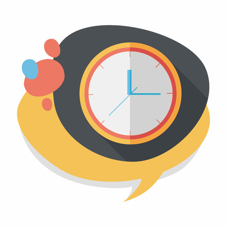 Clock flat icon with long shadow,eps10のイラスト素材