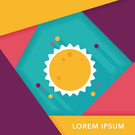 Space sun flat icon with long shadow,eps10のイラスト素材