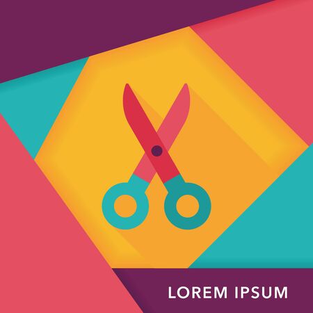 Scissors flat icon with long shadow,eps10のイラスト素材